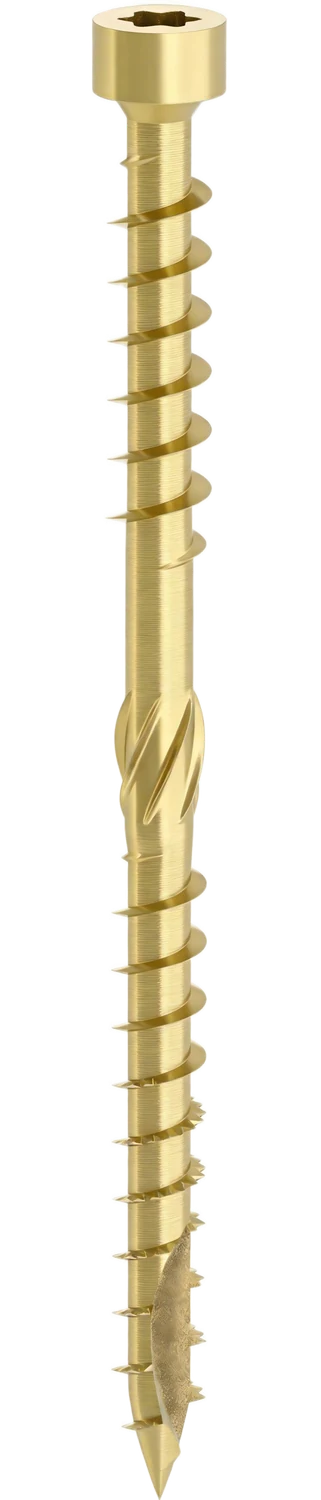 Wood Insulation Screws — TX Cylinder Head with Serration and Double Thread, Toothed Point