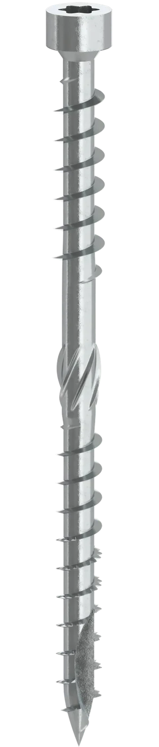 Wood Insulation Screws — TX Cylinder Head with Serration and Double Thread, Toothed Point — variant 2