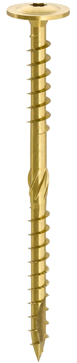 Wood Insulation Screws — TX Wafer Head with Serration and Double Thread, Toothed Point