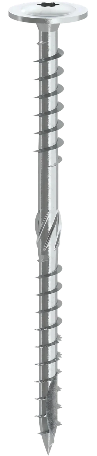 Wood Insulation Screws — TX Wafer Head with Serration and Double Thread, Toothed Point — variant 2